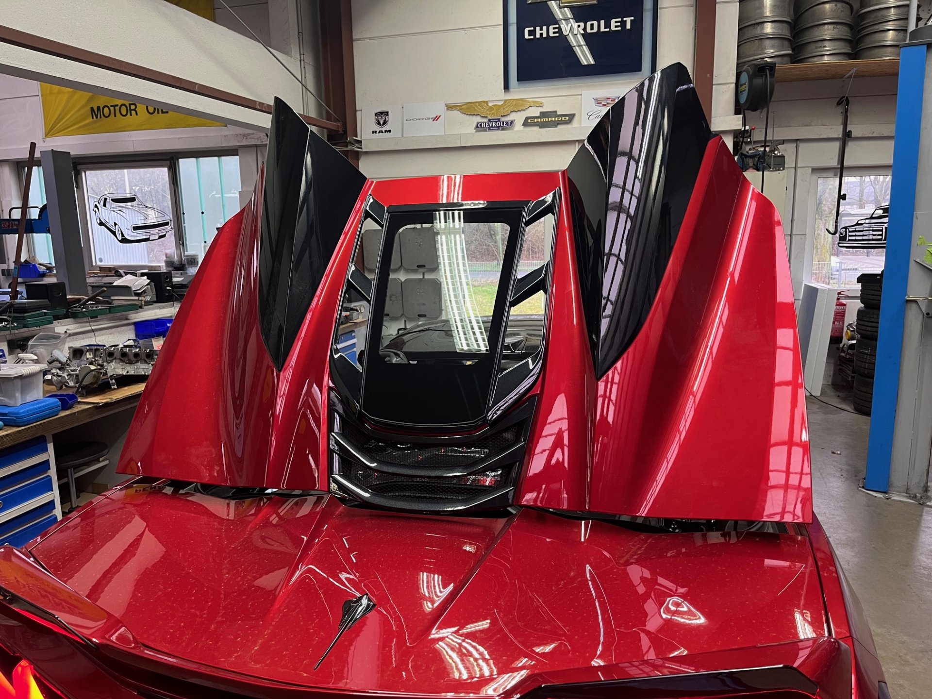 Motor-Sichtfenster Heckabdeckung – Corvette C8 Convertible (Carbon Flash)